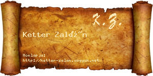 Ketter Zalán névjegykártya